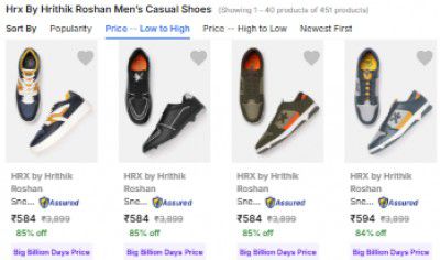 86% Off - Hrx By Hrithik Roshan Men’s Casual Shoes | Start At 559