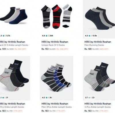 Myntra : Upto 86% OFF - Hrx By Hrithik Roshan Socks
