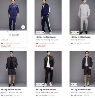 Myntra : UPTO 85% OFF - Hrx Tracksuits Start At Rs ₹449 | For Mens