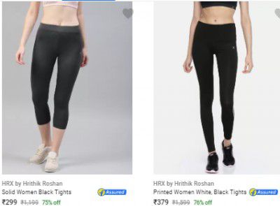 Hrx By Hrithik Roshan Womens Tights Starts @ ₹299