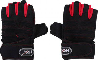 HRX Combat half Finger Riding Glove Riding Gloves  (Black, Red)