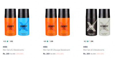 HRX Deodorant Body Spray For Men - 250 ml @ 70% Off