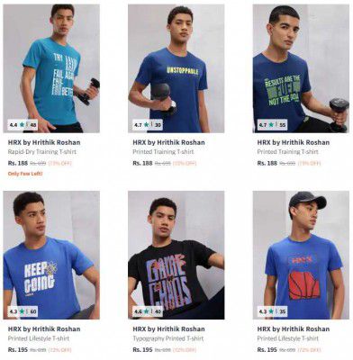 Myntra : Up to 84% OFF - Hrx By Hrithik Roshan Mens Clothing