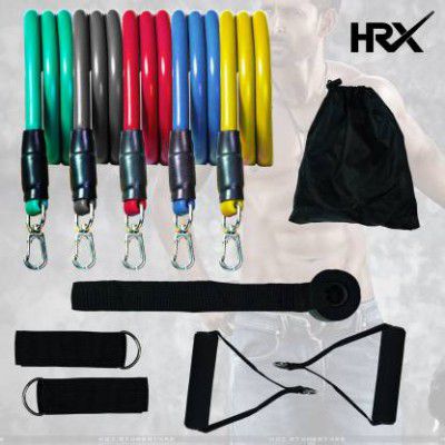 HRX Resistance Bands Set for Exercise, Stretching and Workout Toning Resistance Tube 