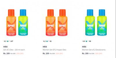 HRX Women Impact Deodorant Body Spray - 150 @ 70% Off