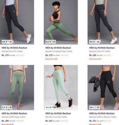 HRX By Hrithik Roshan Women Tights Starting from Rs.209