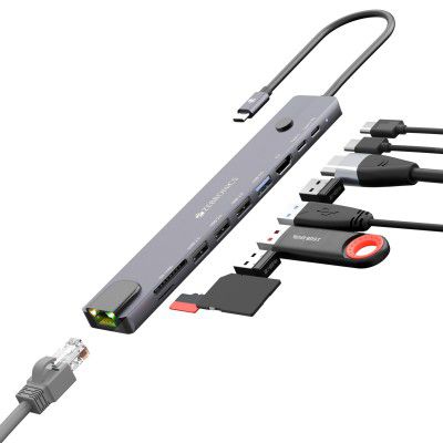 Zebronics 10-in-1 Type-C Multiport Hub, 100W PD Support, 5Gbps Data Transfer