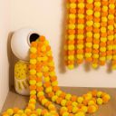 Artificial Marigold Garland Flowers for Decoration – 5 Feet Long (Pack of 5)...