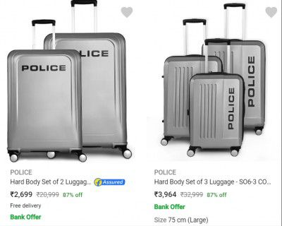 Police Suitcases min 80% off