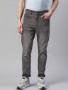Hubberholme Men Charcoal Grey Slim Fit Light Fade Stretchable Jeans...