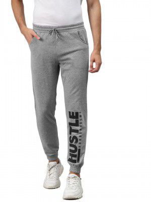 Hubberholme Men's Cotton Blend Slim Fit Hustle Printed Track Pants