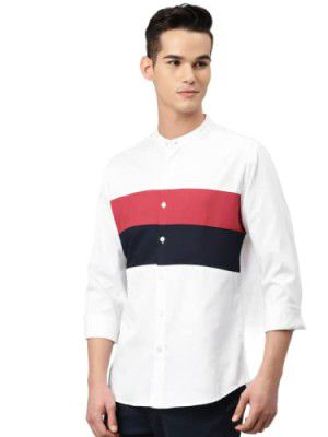 Hubberholme Men's Cotton Color Block Regular Fit Casual Shirt - Pure Soft Cotton Shirts for Men Stylish/Trendy Full Sleeves Shirt for Office, Party & Outing