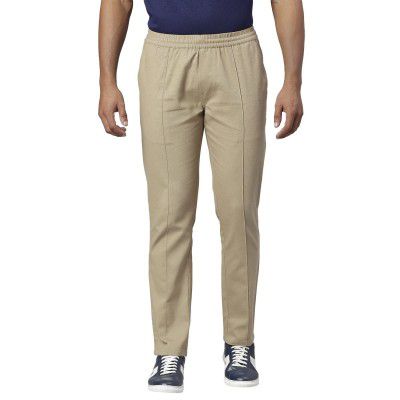 Hubberholme Mens Green Mid-Rise Cotton Casual Regular Trousers HHMWTS009