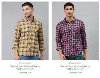 HUBBERHOLME Men's Shirts at Rs.250
