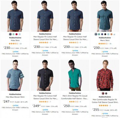 Hubberholme Mens' Shirts Starts @₹230