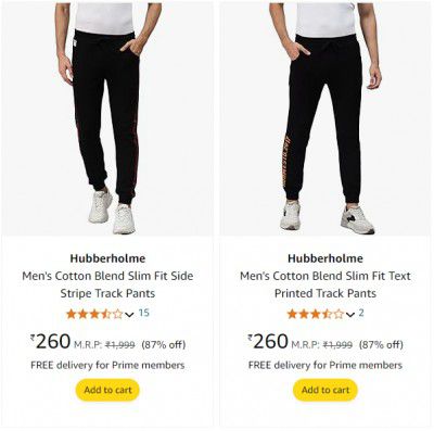 Hubberholme Men's Track Pants upto 87% Off