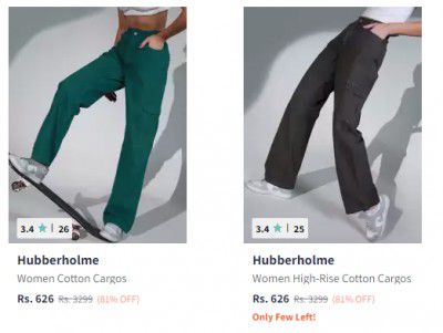 Hubberholme Women's Cargo up to 81% Off