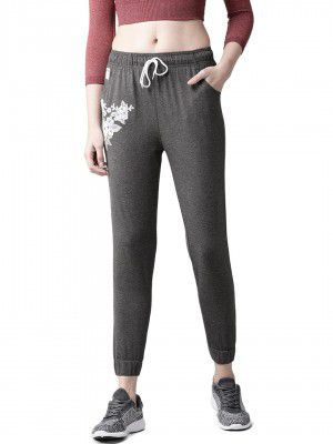 Hubberholme Women's Cotton Blend Regular Fit Floral Print Track Pants