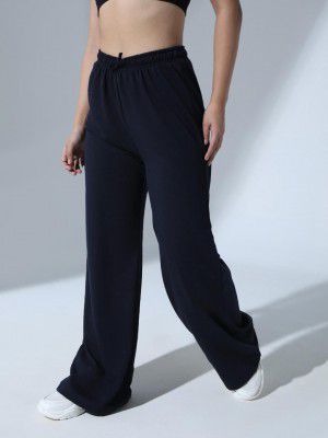 Hubberholme Women's Cotton Blend Regular Fit Wide Legs Track Pants