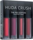 HUDACRUSH BEAUTY Professional Color Sensational Liquid Lipstick Combo Pack, Set of 4 Mini Lipsticks Forever Matte Finish Lip Color - Red Edition...