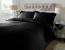 HUESLAND by Ahmedabad Cotton 220 TC Double Duvet Cover with 2 Pillow Covers Striped Cotton Sateen Collection – 90 x 100 inches, Black...