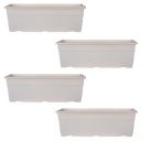 Hug A Plant | Reca 40cm Rectangle Window Planter | Pot for Home & Garden (40CM | 15.7INCH, Pack of 4, Ivory)...