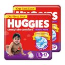 Huggies Complete Comfort Wonder Pants | Pant Style Baby Diapers L Size, 84 Count | Ideal for 9 to 14 Kgs...