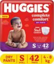 Huggies Complete Comfort Dry Pants Small Baby Diaper Pants with 5 in 1 Comfort - S  (42 Pieces)...