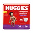 Huggies Complete Comfort Wonder Pants | (XL), 56 Count | Ideal for 12 to 17 Kgs...