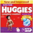 Huggies Complete Comfort Wonder Pants | Pant Style Baby Diapers XL Size, 168 Count | India's Fastest Absorbing Diaper, Patented Dry Xpert Channel, Ideal for 12 to 17 Kgs...