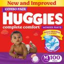 Huggies Complete Comfort Wonder Pants, Indias Fastest Absorbing Diaper - M  (100 Pieces)...
