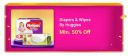 Huggies Diapers & Wipes at Minimum 50% Off...