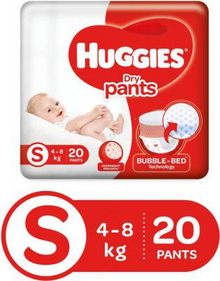 Huggies Dry Pant Diapers with Bubble Bed Technology - S  (20 Pieces)