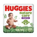 Huggies Nature Care Pants, New Born/Extra Small Size (Upto 5 kgs) Premium Baby Diaper Pants, 20 Count...