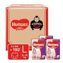 Huggies Wonder Pants Diapers Sumo Pack, Large (L) Size Baby Diaper Pants, 192 Count, with Bubble Bed Technology for Comfort...