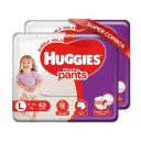 Huggies Wonder Pants, Large (L) Size Baby Diaper Pants, 9 - 14 kg, Combo Pack of 2, 42 count Per Pack, 84 count, with Bubble Bed Technology for comfort...