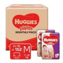Huggies Wonder Pants, Monthly Box Pack Diapers, Medium Size, 152 Count...