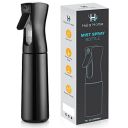 Hula Home Continuous Spray Bottle (10.1oz/300ml) Empty f falkiya Fine Plastic Water Mist Sprayer – For Hairstyling, Cleaning, Salons, Plants, Essential Oil Scents & More (Black)...