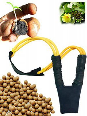 Human Birds Seed Balls Slingshot, Slingshot with 30 Balls Gulel, Slingshot Catapult, Slingshot Gun, Strong Sling Shot Rubber for Perfect Aim.Strong Grip with Leather (Portia 30 Seed Balls) Multicolor