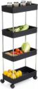 HUMBLE KART Popular 4 Layer Portable Modern Trolly Plastic Fruit & Vegetable Basket  (Black)...