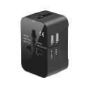 Humble Universal Travel Adapter with Dual USB Charging Ports (Black)...