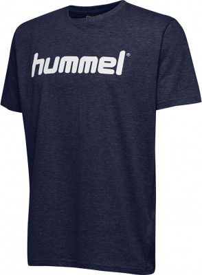 hummel Go Cotton Logo Round Neck Cotton Rich Half Sleeve Solid Regular fit Cottonpoly T-shirt for Men Comfortable soft Breathable Fabric Stretchable for Everyday Use Ideal for Casualwear