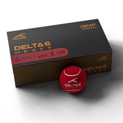 Hundred Cotton Delta 6 Heavy Cricket Tennis Balls | Pack of 6