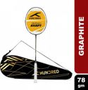 Hundred Flutter S Zoom Superior Wingshot Technology Black, Grey Strung Badminton Racquet (Pack of: 1, 78 g)...