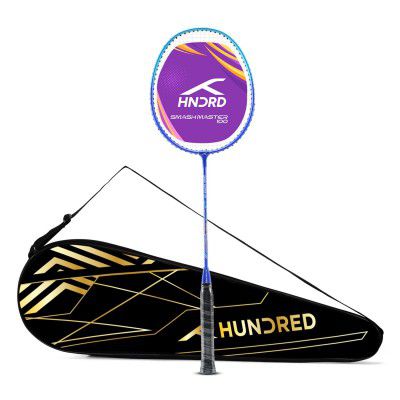 Hundred Smash Master 100 Strung Badminton Racket with Full Racket Cover | for Intermediate Players(Navy/Blue)