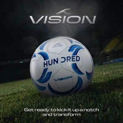 HUNDRED Vision Football | All-Weather Multi-Terrain Ball | Peak Performance on All Surfaces: Hard Ground, Wet Grass & Turf | Built for Accurate Passes & Powerful Shots