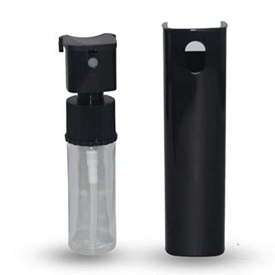 Hunky Dory 10ml Unique Empty Refillable Glossy Black Glass Bottle with Spray Pump and Cap for For DIY Perfume