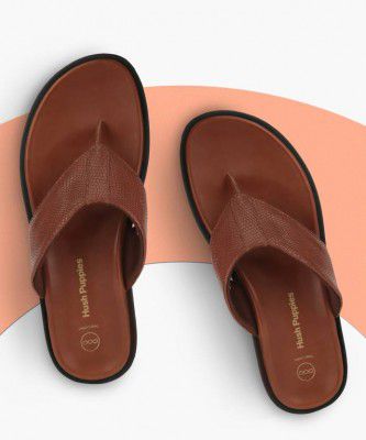 HUSH PUPPIES Men Flats Sandal (Tan, 8)