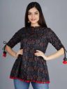 hustiger Casual Regular Sleeves Printed Women Multicolor Top...