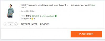 HVBK Men Typography Round Neck Cotton Blend Light Green T-Shirt